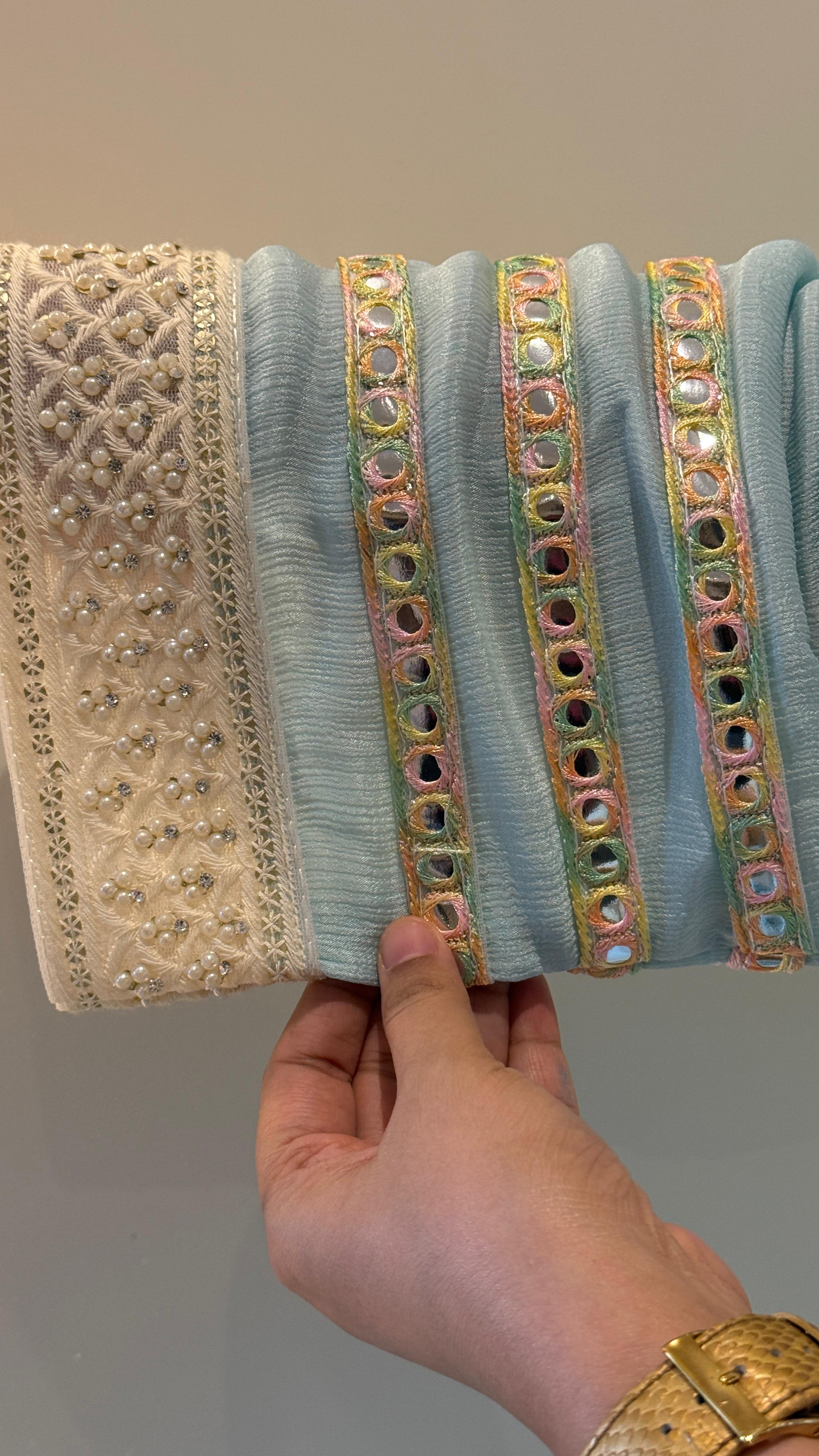 Elegant Chinnon suit set- Blue